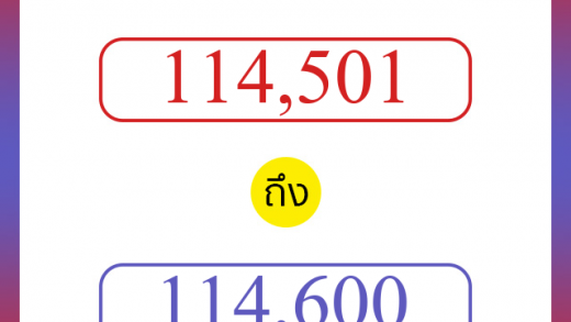 วิธีนับตัวเลขภาษาอังกฤษ 114501 ถึง 114600 เอาไว้คุยกับชาวต่างชาติ