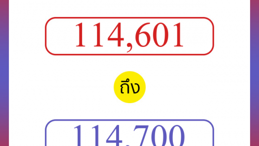 วิธีนับตัวเลขภาษาอังกฤษ 114601 ถึง 114700 เอาไว้คุยกับชาวต่างชาติ