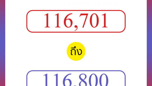วิธีนับตัวเลขภาษาอังกฤษ 116701 ถึง 116800 เอาไว้คุยกับชาวต่างชาติ