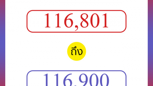 วิธีนับตัวเลขภาษาอังกฤษ 116801 ถึง 116900 เอาไว้คุยกับชาวต่างชาติ