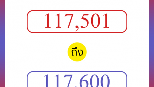 วิธีนับตัวเลขภาษาอังกฤษ 117501 ถึง 117600 เอาไว้คุยกับชาวต่างชาติ