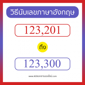 วิธีนับตัวเลขภาษาอังกฤษ 123201 ถึง 123300 เอาไว้คุยกับชาวต่างชาติ