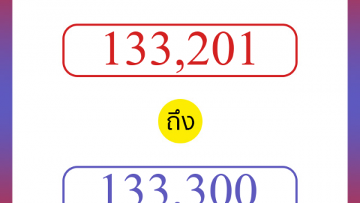 วิธีนับตัวเลขภาษาอังกฤษ 133201 ถึง 133300 เอาไว้คุยกับชาวต่างชาติ