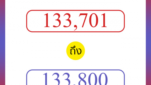 วิธีนับตัวเลขภาษาอังกฤษ 133701 ถึง 133800 เอาไว้คุยกับชาวต่างชาติ