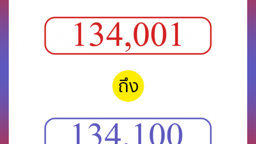 วิธีนับตัวเลขภาษาอังกฤษ 134001 ถึง 134100 เอาไว้คุยกับชาวต่างชาติ