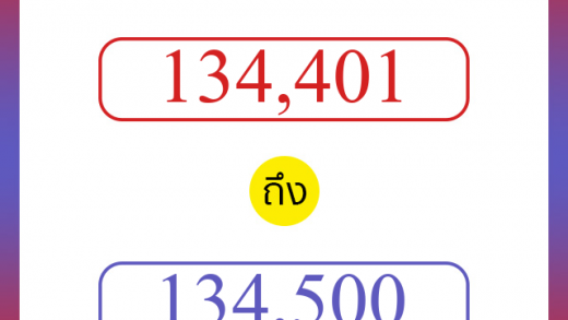 วิธีนับตัวเลขภาษาอังกฤษ 134401 ถึง 134500 เอาไว้คุยกับชาวต่างชาติ