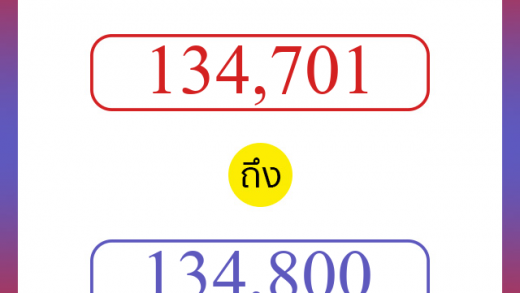 วิธีนับตัวเลขภาษาอังกฤษ 134701 ถึง 134800 เอาไว้คุยกับชาวต่างชาติ
