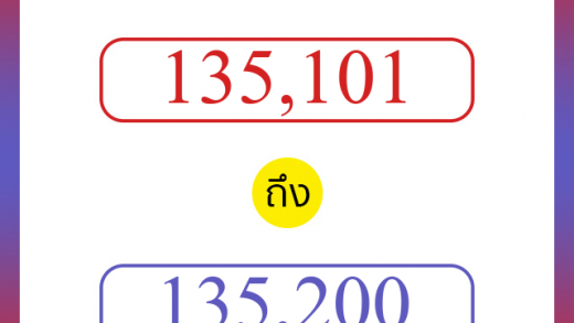 วิธีนับตัวเลขภาษาอังกฤษ 135101 ถึง 135200 เอาไว้คุยกับชาวต่างชาติ