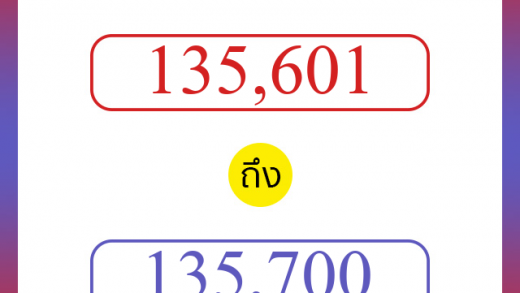 วิธีนับตัวเลขภาษาอังกฤษ 135601 ถึง 135700 เอาไว้คุยกับชาวต่างชาติ