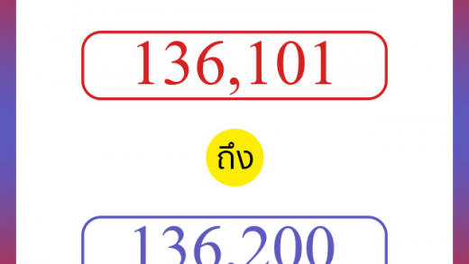 วิธีนับตัวเลขภาษาอังกฤษ 136101 ถึง 136200 เอาไว้คุยกับชาวต่างชาติ