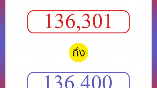 วิธีนับตัวเลขภาษาอังกฤษ 136301 ถึง 136400 เอาไว้คุยกับชาวต่างชาติ