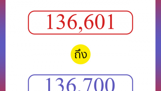 วิธีนับตัวเลขภาษาอังกฤษ 136601 ถึง 136700 เอาไว้คุยกับชาวต่างชาติ