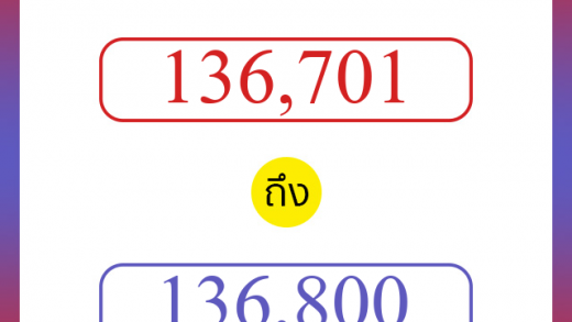 วิธีนับตัวเลขภาษาอังกฤษ 136701 ถึง 136800 เอาไว้คุยกับชาวต่างชาติ