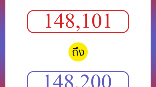 วิธีนับตัวเลขภาษาอังกฤษ 148101 ถึง 148200 เอาไว้คุยกับชาวต่างชาติ