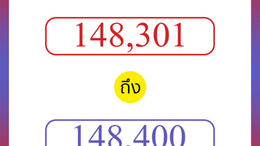 วิธีนับตัวเลขภาษาอังกฤษ 148301 ถึง 148400 เอาไว้คุยกับชาวต่างชาติ