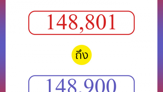 วิธีนับตัวเลขภาษาอังกฤษ 148801 ถึง 148900 เอาไว้คุยกับชาวต่างชาติ