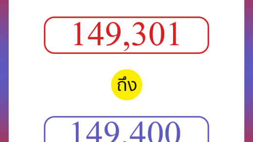 วิธีนับตัวเลขภาษาอังกฤษ 149301 ถึง 149400 เอาไว้คุยกับชาวต่างชาติ