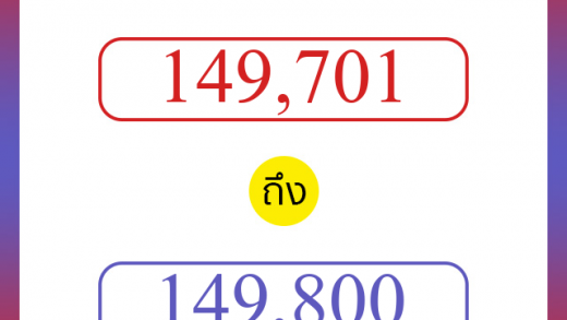 วิธีนับตัวเลขภาษาอังกฤษ 149701 ถึง 149800 เอาไว้คุยกับชาวต่างชาติ