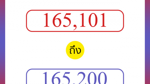 วิธีนับตัวเลขภาษาอังกฤษ 165101 ถึง 165200 เอาไว้คุยกับชาวต่างชาติ