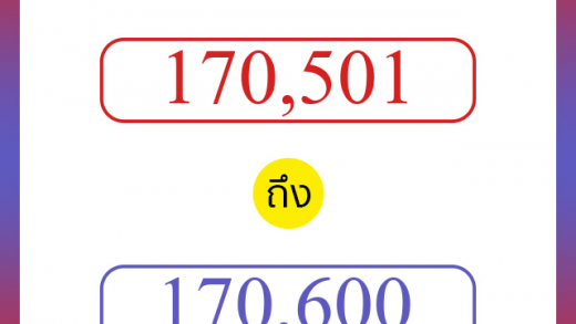 วิธีนับตัวเลขภาษาอังกฤษ 170501 ถึง 170600 เอาไว้คุยกับชาวต่างชาติ