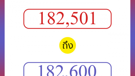 วิธีนับตัวเลขภาษาอังกฤษ 182501 ถึง 182600 เอาไว้คุยกับชาวต่างชาติ