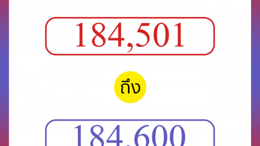 วิธีนับตัวเลขภาษาอังกฤษ 184501 ถึง 184600 เอาไว้คุยกับชาวต่างชาติ