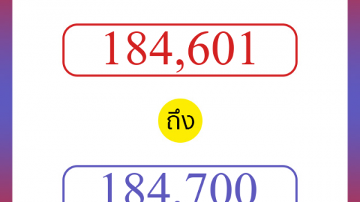 วิธีนับตัวเลขภาษาอังกฤษ 184601 ถึง 184700 เอาไว้คุยกับชาวต่างชาติ