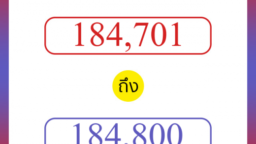 วิธีนับตัวเลขภาษาอังกฤษ 184701 ถึง 184800 เอาไว้คุยกับชาวต่างชาติ