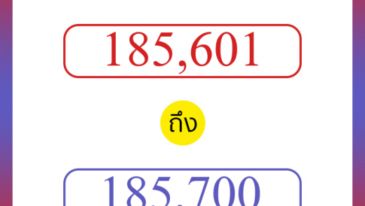 วิธีนับตัวเลขภาษาอังกฤษ 185601 ถึง 185700 เอาไว้คุยกับชาวต่างชาติ