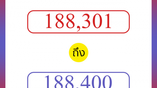 วิธีนับตัวเลขภาษาอังกฤษ 188301 ถึง 188400 เอาไว้คุยกับชาวต่างชาติ