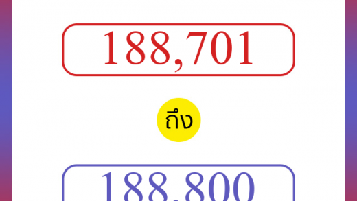 วิธีนับตัวเลขภาษาอังกฤษ 188701 ถึง 188800 เอาไว้คุยกับชาวต่างชาติ
