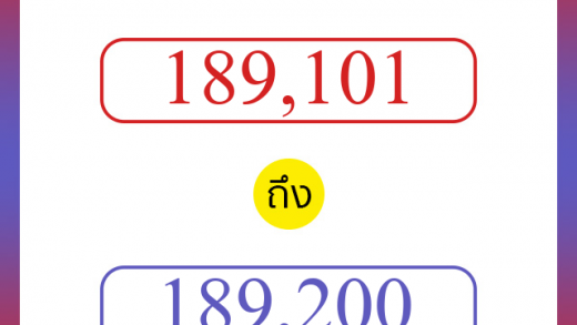 วิธีนับตัวเลขภาษาอังกฤษ 189101 ถึง 189200 เอาไว้คุยกับชาวต่างชาติ