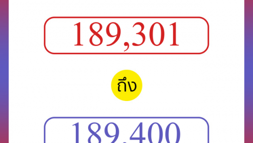 วิธีนับตัวเลขภาษาอังกฤษ 189301 ถึง 189400 เอาไว้คุยกับชาวต่างชาติ