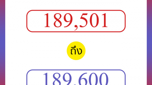 วิธีนับตัวเลขภาษาอังกฤษ 189501 ถึง 189600 เอาไว้คุยกับชาวต่างชาติ