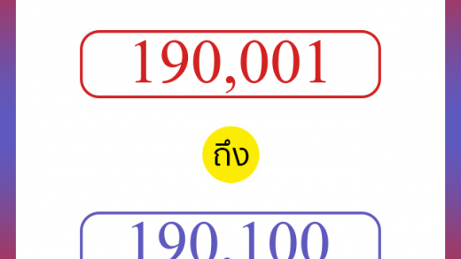 วิธีนับตัวเลขภาษาอังกฤษ 190001 ถึง 190100 เอาไว้คุยกับชาวต่างชาติ