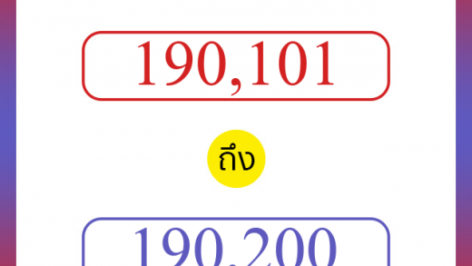 วิธีนับตัวเลขภาษาอังกฤษ 190101 ถึง 190200 เอาไว้คุยกับชาวต่างชาติ