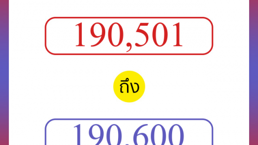 วิธีนับตัวเลขภาษาอังกฤษ 190501 ถึง 190600 เอาไว้คุยกับชาวต่างชาติ