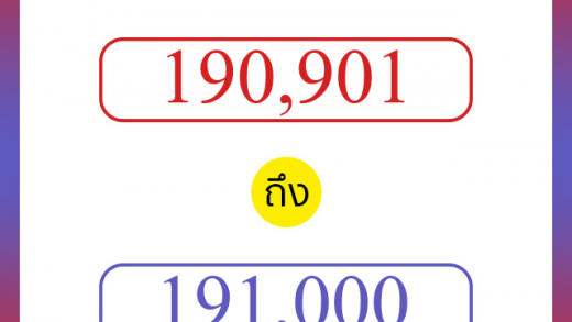 วิธีนับตัวเลขภาษาอังกฤษ 190901 ถึง 191000 เอาไว้คุยกับชาวต่างชาติ