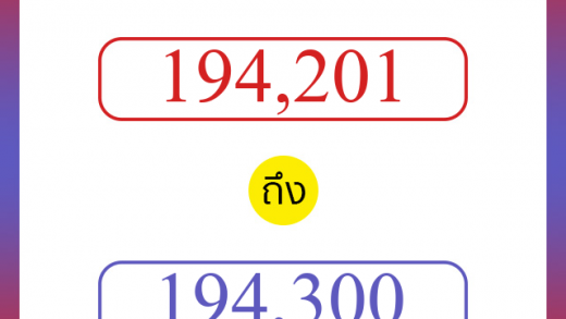 วิธีนับตัวเลขภาษาอังกฤษ 194201 ถึง 194300 เอาไว้คุยกับชาวต่างชาติ