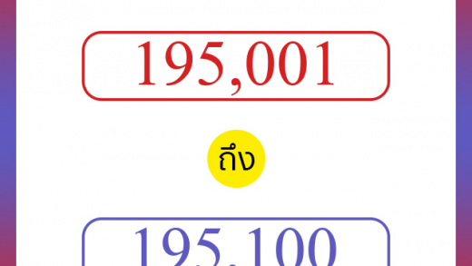 วิธีนับตัวเลขภาษาอังกฤษ 195001 ถึง 195100 เอาไว้คุยกับชาวต่างชาติ