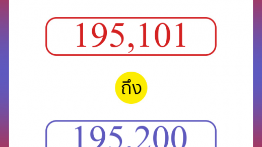วิธีนับตัวเลขภาษาอังกฤษ 195101 ถึง 195200 เอาไว้คุยกับชาวต่างชาติ