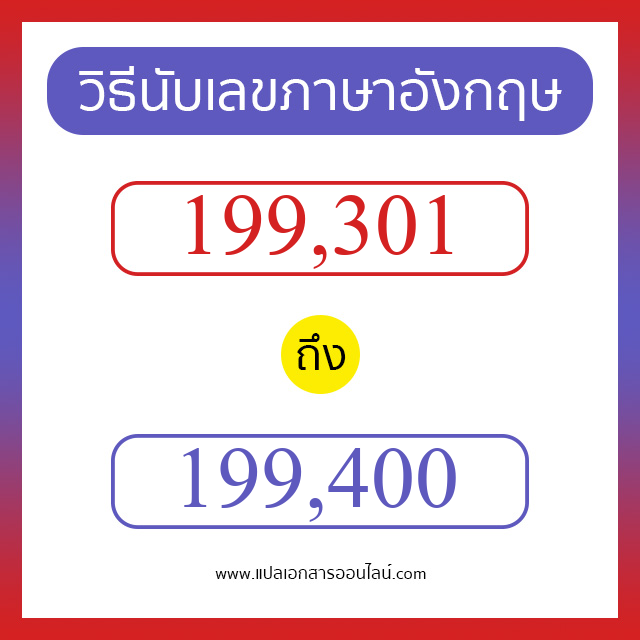 วิธีนับตัวเลขภาษาอังกฤษ 199301 ถึง 199400 เอาไว้คุยกับชาวต่างชาติ