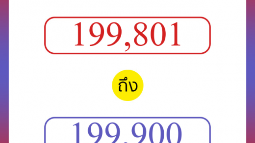 วิธีนับตัวเลขภาษาอังกฤษ 199801 ถึง 199900 เอาไว้คุยกับชาวต่างชาติ