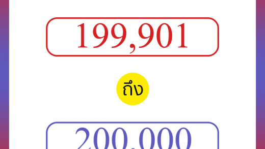 วิธีนับตัวเลขภาษาอังกฤษ 199901 ถึง 200000 เอาไว้คุยกับชาวต่างชาติ