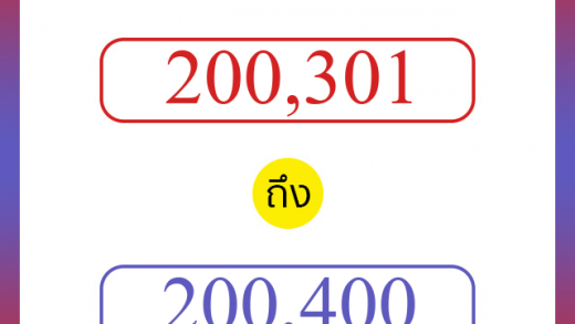 วิธีนับตัวเลขภาษาอังกฤษ 200301 ถึง 200400 เอาไว้คุยกับชาวต่างชาติ