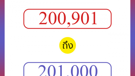 วิธีนับตัวเลขภาษาอังกฤษ 200901 ถึง 201000 เอาไว้คุยกับชาวต่างชาติ