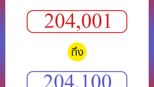 วิธีนับตัวเลขภาษาอังกฤษ 204001 ถึง 204100 เอาไว้คุยกับชาวต่างชาติ