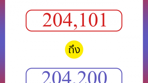 วิธีนับตัวเลขภาษาอังกฤษ 204101 ถึง 204200 เอาไว้คุยกับชาวต่างชาติ
