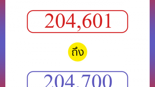 วิธีนับตัวเลขภาษาอังกฤษ 204601 ถึง 204700 เอาไว้คุยกับชาวต่างชาติ