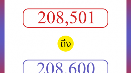 วิธีนับตัวเลขภาษาอังกฤษ 208501 ถึง 208600 เอาไว้คุยกับชาวต่างชาติ